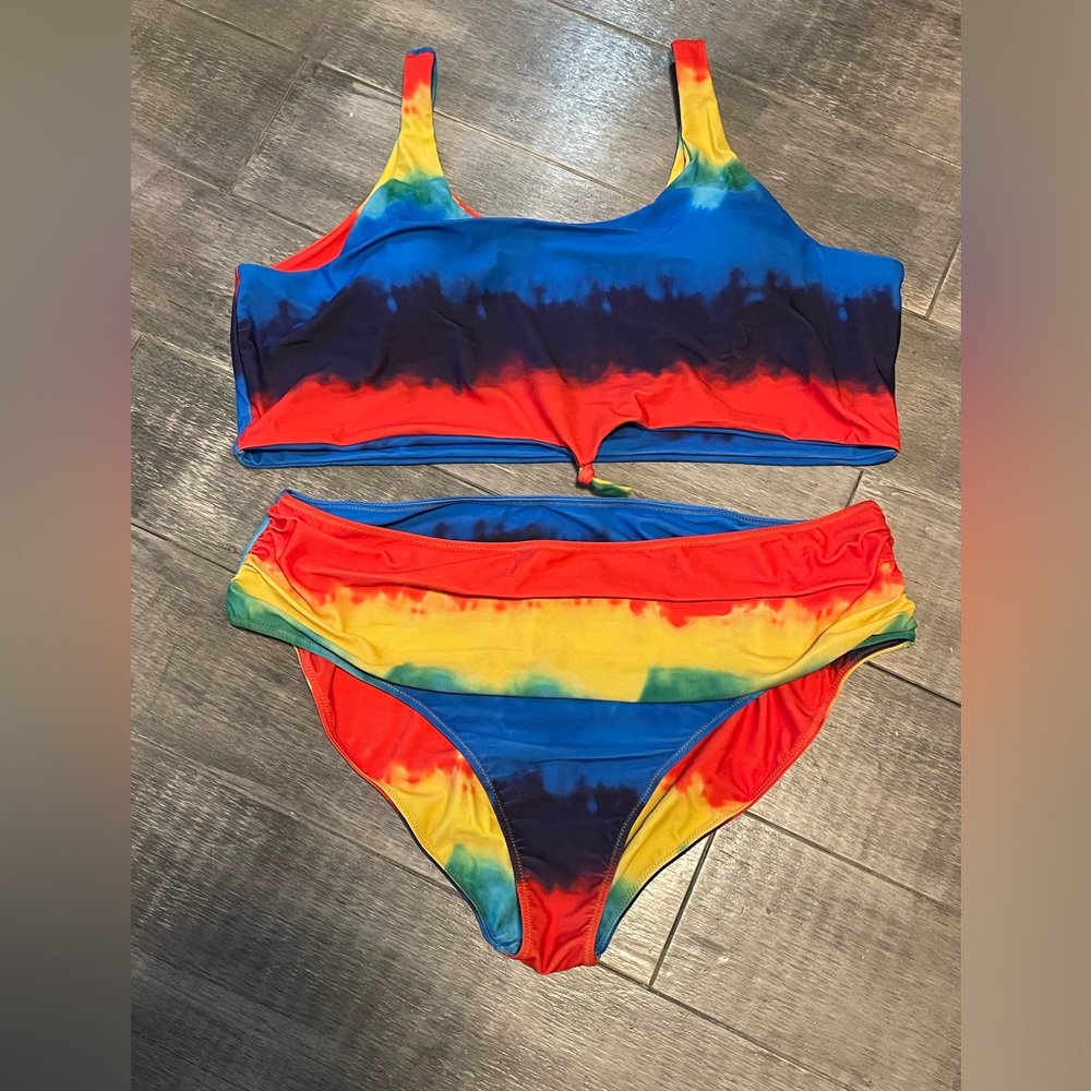 Davi & Dani 2 Piece Tie Dye Swimsuit Size 3X